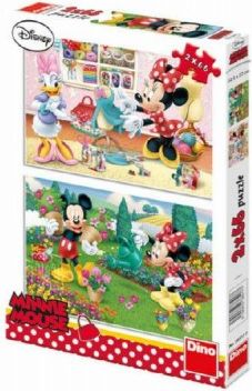Puzzle Pracovitá Minnie 2x66 dílků 32,3x22cm v krabici 23x33x3,5cm - obrázek 1