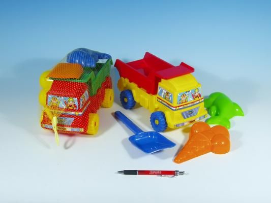 Auto na písek + lopatka + 2 formičky plast 25cm - obrázek 1