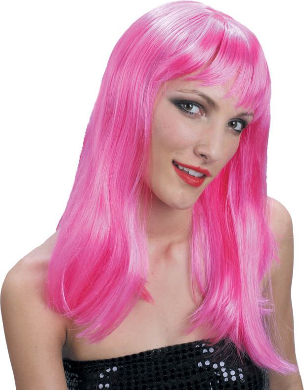 Paruka růžová - dlouhé vlasy - obrázek 1