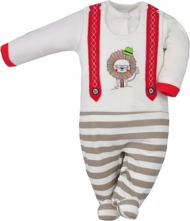 2-dílná stylová bavlněná soupravička Koala Alex červeno-hnědá Bílá 80 (9-12m) - obrázek 1