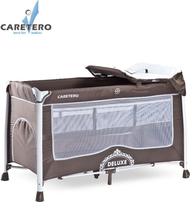 Cestovní postýlka CARETERO Deluxe brown Hnědá - obrázek 1