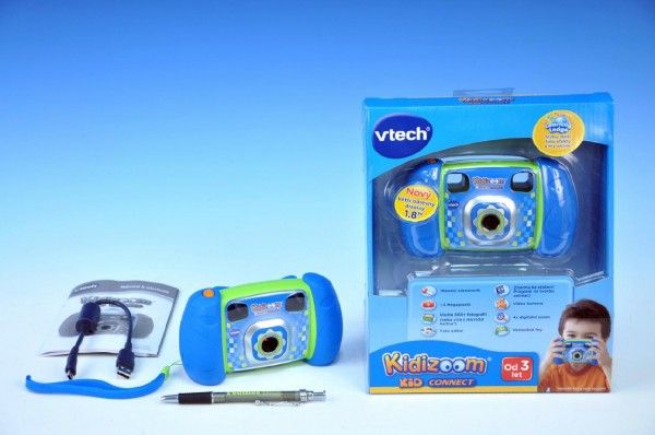 Kidizoom Kid Connect Fotoaparát - modrý Vtech plast 14cm na baterie na kartě - obrázek 1