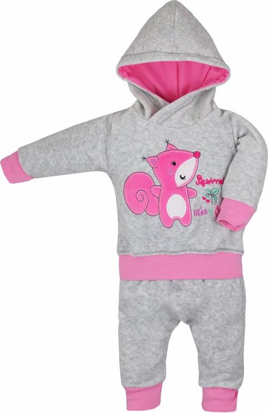 2-dílná kojenecká semišová souprava Bobas Fashion Roxy šedo-růžová Růžová 68 (4-6m) - obrázek 1