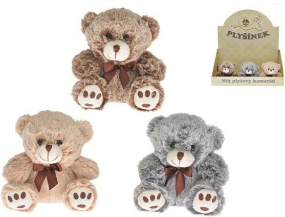 Medvěd/Medvídek sedící s mašlí plyš 12cm asst - obrázek 1