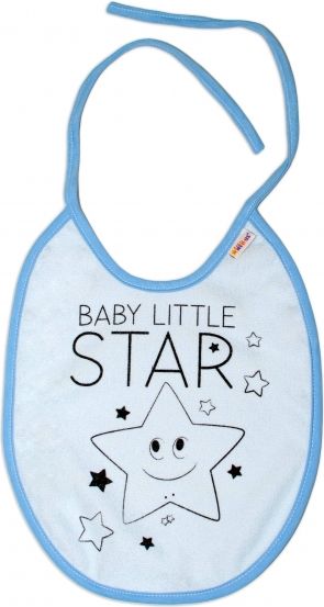 Baby Nellys Nepromokavý bryndáček Baby Nellys velký Baby Little Star, 24 x 23 cm - sv. modrá - obrázek 1