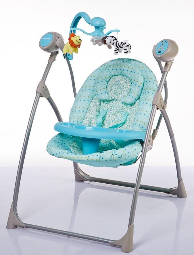 Dětské lehátko s houpátkem a kolotočem Baby Mix  blue - obrázek 1