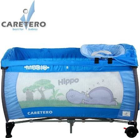 Modrá cestovní postýlka CARETERO Medio Safari blue - obrázek 2
