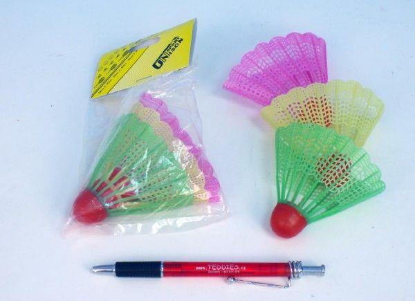 Badmintonové míčky plast 3ks v sáčku - obrázek 1