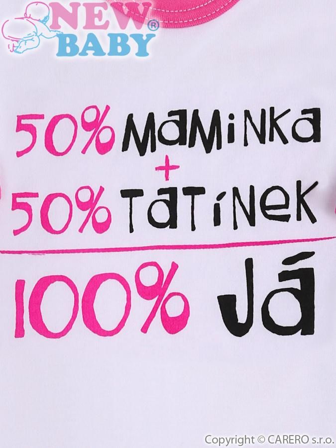 Body s dlouhým rukávem vel. 86 s českým nápisem New Baby růžové - obrázek 2