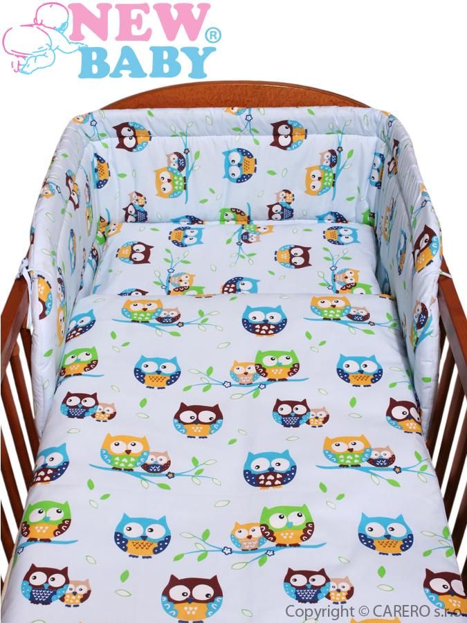 2-dílné ložní povlečení New Baby 90/120 cm Modré sovičky - obrázek 1