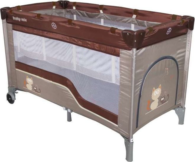 Dětská cestovní postýlka Baby Mix brown Hnědá - obrázek 1