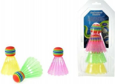 Míčky/Košíčky na badminton barevné plast 3ks na kartě - obrázek 1