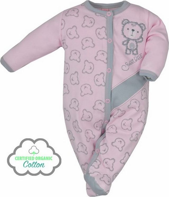 Kojenecký BIO overal Koala Malí Medvídci růžový Růžová 56 (0-3m) - obrázek 1