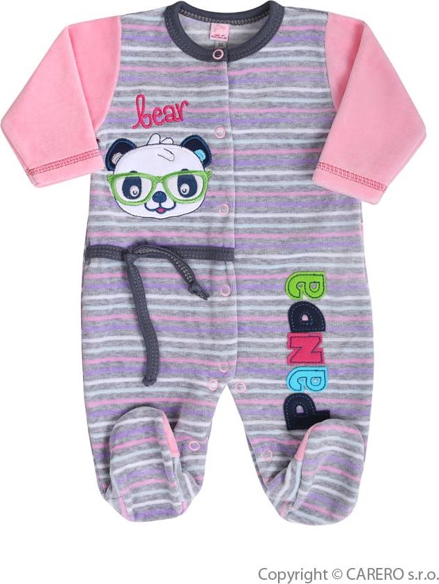 Kojenecký overal Koala Panda růžový Růžová 62 (3-6m) - obrázek 1