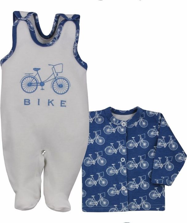2-dílná roztomilá bavlněná soupravička Koala BIKE bílo-modrá Bílá 80 (9-12m) - obrázek 1