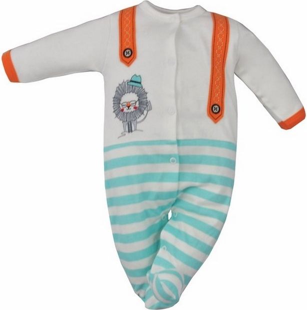 Kojenecký stylový overal Koala Alex oranžovo-tyrkysový Bílá 80 (9-12m) - obrázek 1