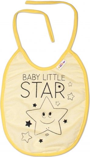 Baby Nellys Nepromokavý bryndáček Baby Nellys velký Baby Little Star, 24 x 23 cm - žlutá - obrázek 1