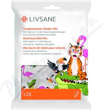 LIVSANE Bonbóny Hroznový cukr vit.C pro děti 28ks - obrázek 1