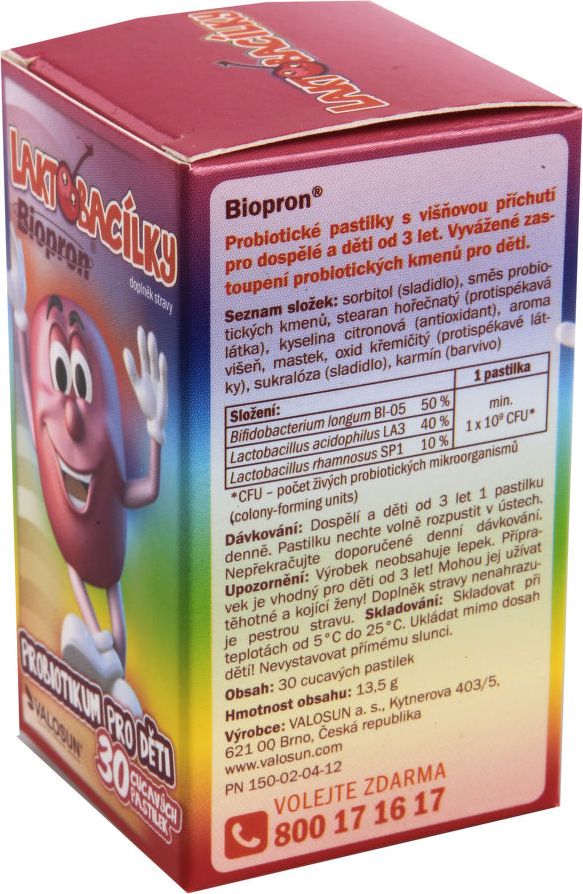 Walmark Biopron LAKTOBACÍLKY 30 pastilek - obrázek 2