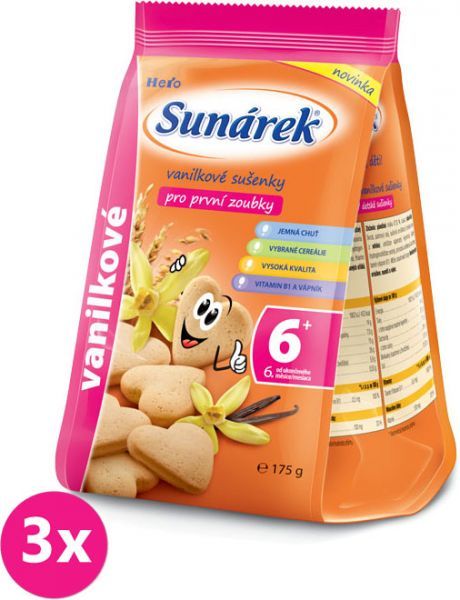 3x SUNÁREK Vanilkové sušenky (175 g) - obrázek 1