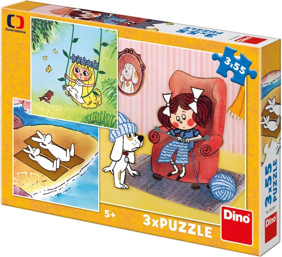 Dino Moje pohádky puzzle 3 x 55 dílků - obrázek 1