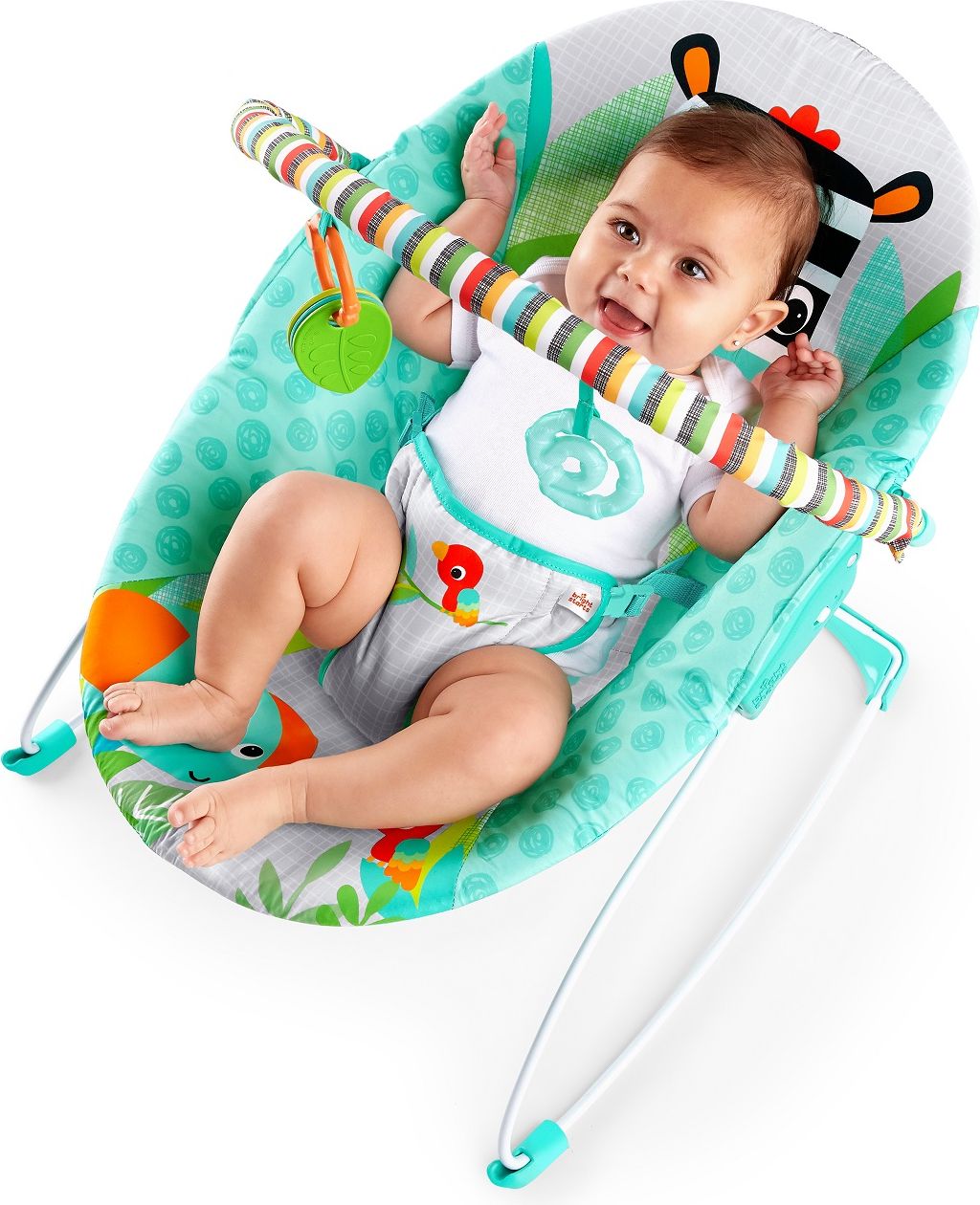 BRIGHT STARTS Lehátko vibrující Zig Zag Zebra 0m+, do 9 kg, 2019 - obrázek 1