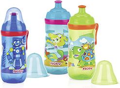 NUBY Láhev sportovní s vysouvacím náustkem, 18m+ (360 ml) - obrázek 1