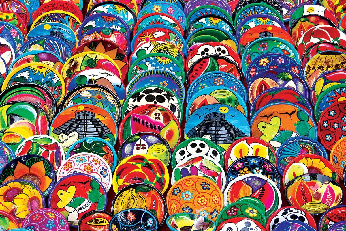 EUROGRAPHICS Puzzle Mexické talíře 1000 dílků - obrázek 1