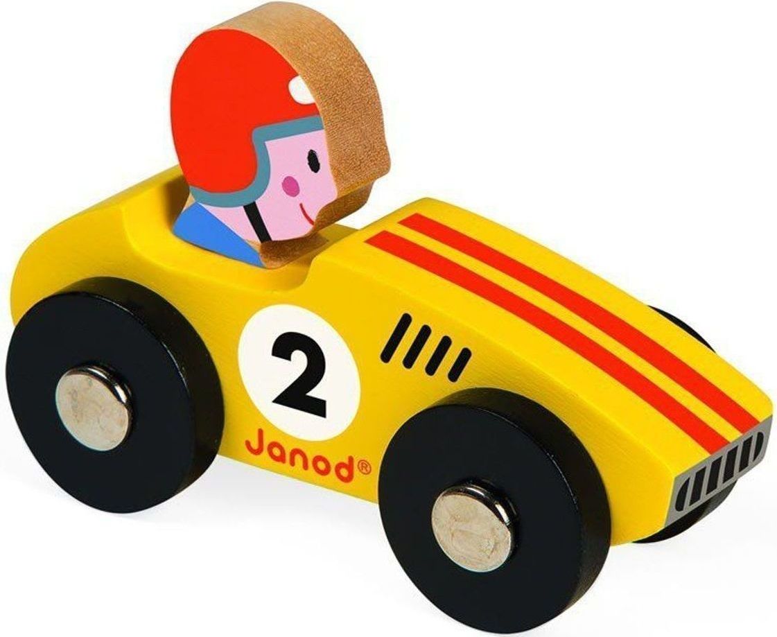 Janod dřevené auto Story Racing Racer - žluté uni - obrázek 1
