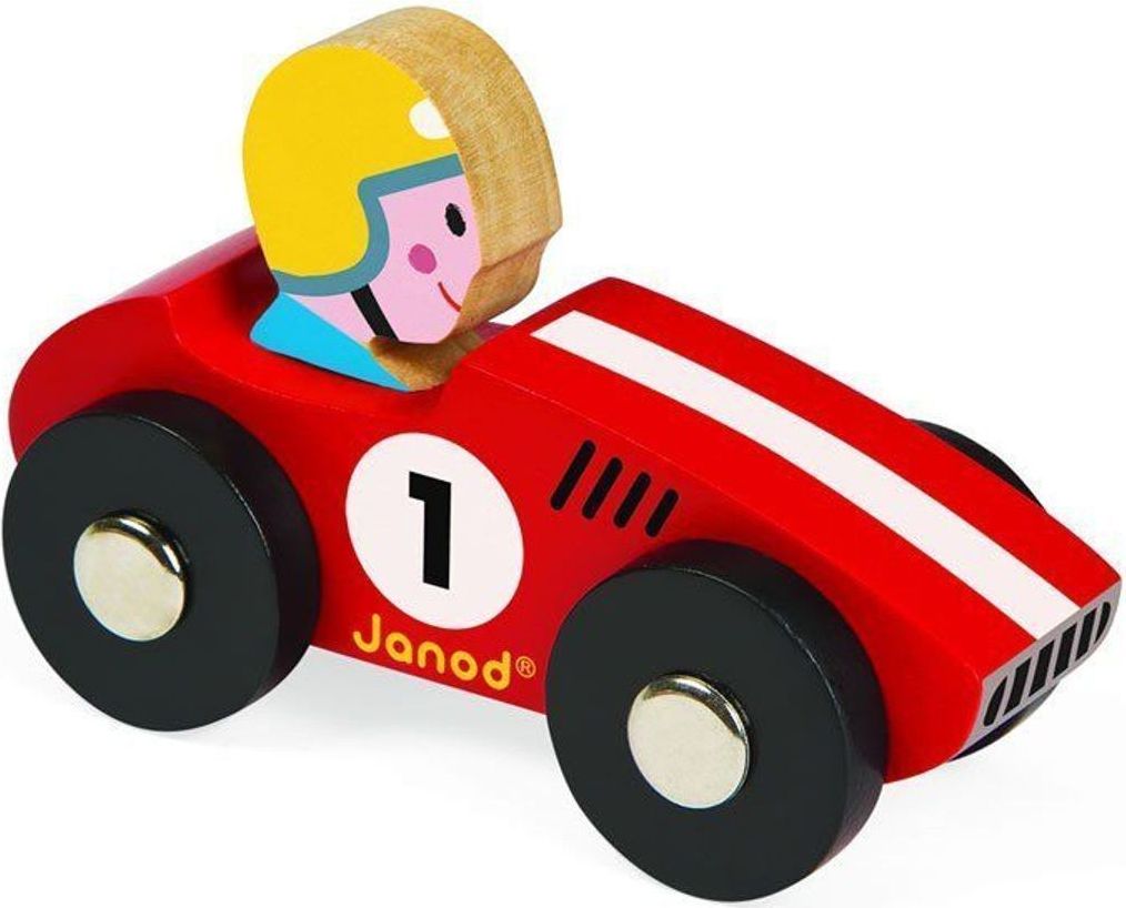 Janod dřevené auto Story Racing Racer – červené uni - obrázek 1