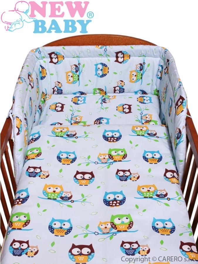 2-dílné ložní povlečení New Baby 100/135 cm modré se sovou - obrázek 1