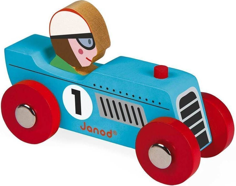 Janod dřevené auto Story Racing Retromotor – modré uni - obrázek 1