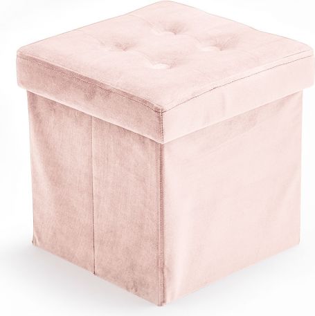Kids Concept Úložný taburet Velvet Light Pink - obrázek 1