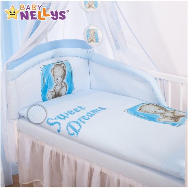 Baby Nellys Povlečení  Sweet Dreams by Teddy  - modrý - obrázek 1
