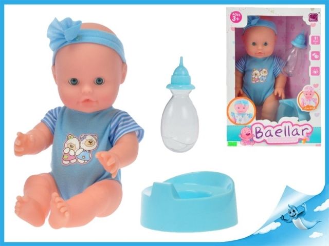 Miminko Kelly tvrdé tělo 30cm mrkající čůrající s doplňky v krabičce - obrázek 1
