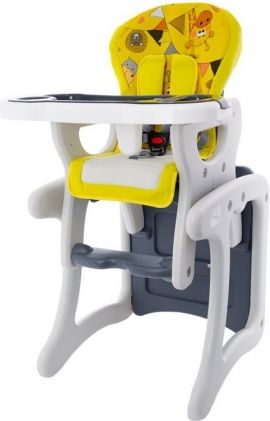Euro Baby Jídelní stoleček 2v1 - ZOO žluté - obrázek 1