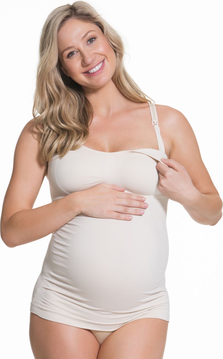 Cake Maternity Těhotenské kojicí bezešvé tílko Toffee Velikost: L, Barva: pudrová - obrázek 3