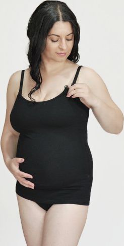 Těhotenské kojicí tílko černé Velikost: XXL, Barva: černá - obrázek 1