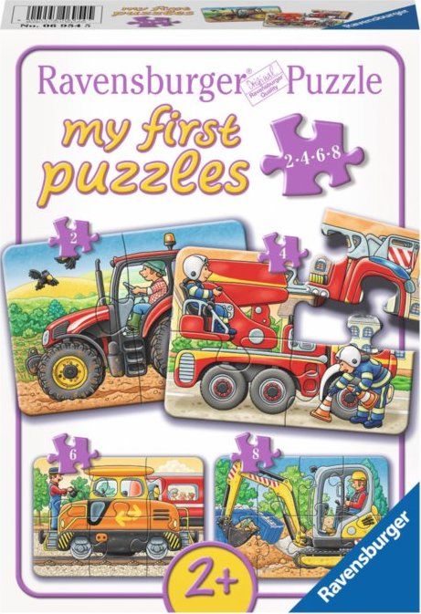 RAVENSBURGER Moje první puzzle Dopravní stroje 4v1 (2,4,6,8 dílků) - obrázek 1