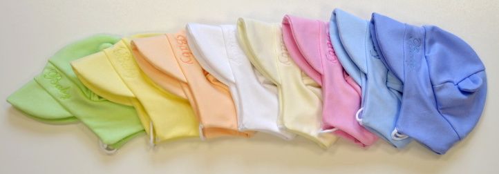 Dětská bavlněná čepička, zavazovací Baby, krémová vel.5 - obrázek 3