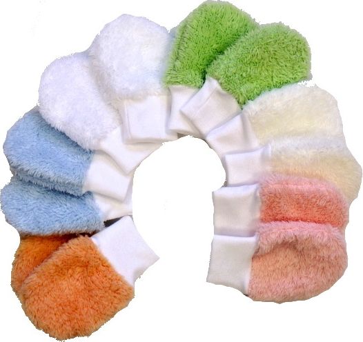 Dětské/kojenecké rukavičky ťapky Lama, oranžové vel.1 - obrázek 3