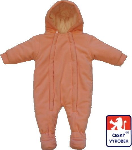 Zimní kojenecká kombinéza oranžová, fleece, Dětský svět vel.86 - obrázek 1