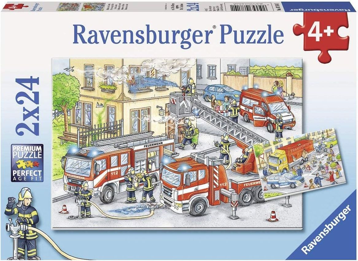 Ravensburger Puzzle Hasiči 2 x 24 dílků - obrázek 1