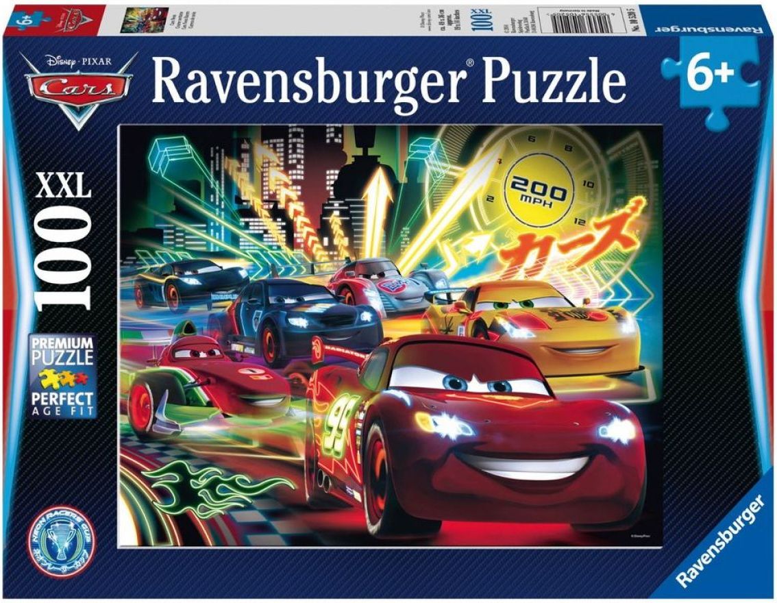 Ravensburger Cars XXL Auta Neonová světla 100 dílků - obrázek 1