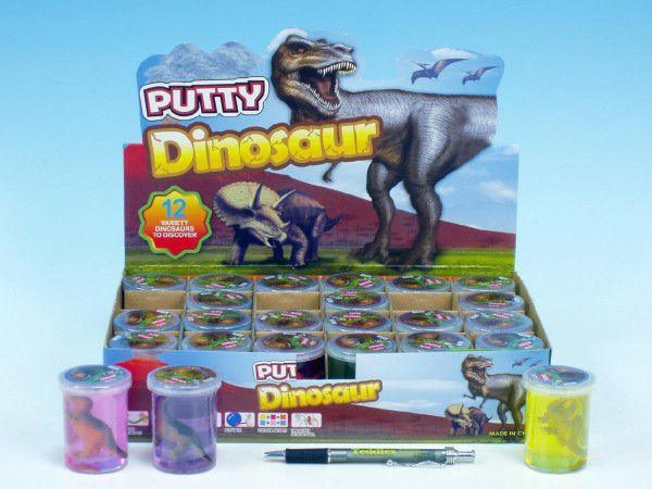 Sliz - hmota dinosaurus 6cm asst 6 barev 24ks v boxu - obrázek 1