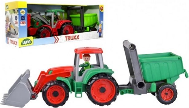 Auto Truxx traktor nakladač s přívěsem s figurkou v krabici 52x19x16cm 24m+ - obrázek 1