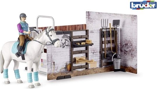Bruder 62506 BWORLD Stáj s koněm a figurkou - obrázek 1