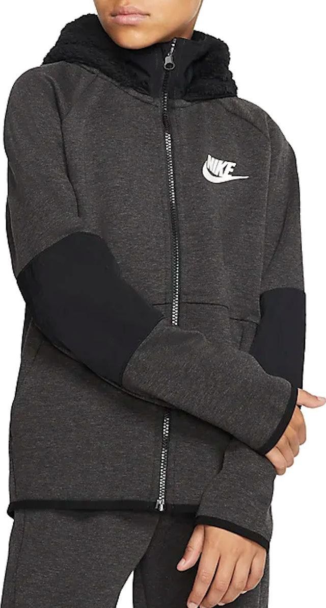 Mikina s kapucí Nike B NSW TCH FLC FZ WINTERIZED bv4446-010 Velikost XL - obrázek 1