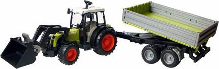 Bruder 1998 Traktor Claas Nectis 267F s čelním nakladačem a valníkem - obrázek 1