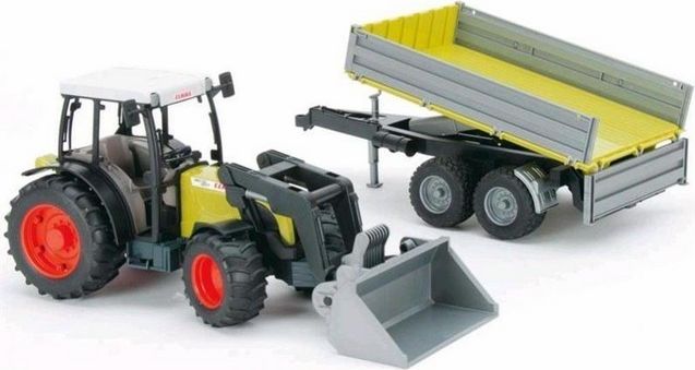Bruder 1998 Traktor Claas Nectis 267F s čelním nakladačem a valníkem - obrázek 2